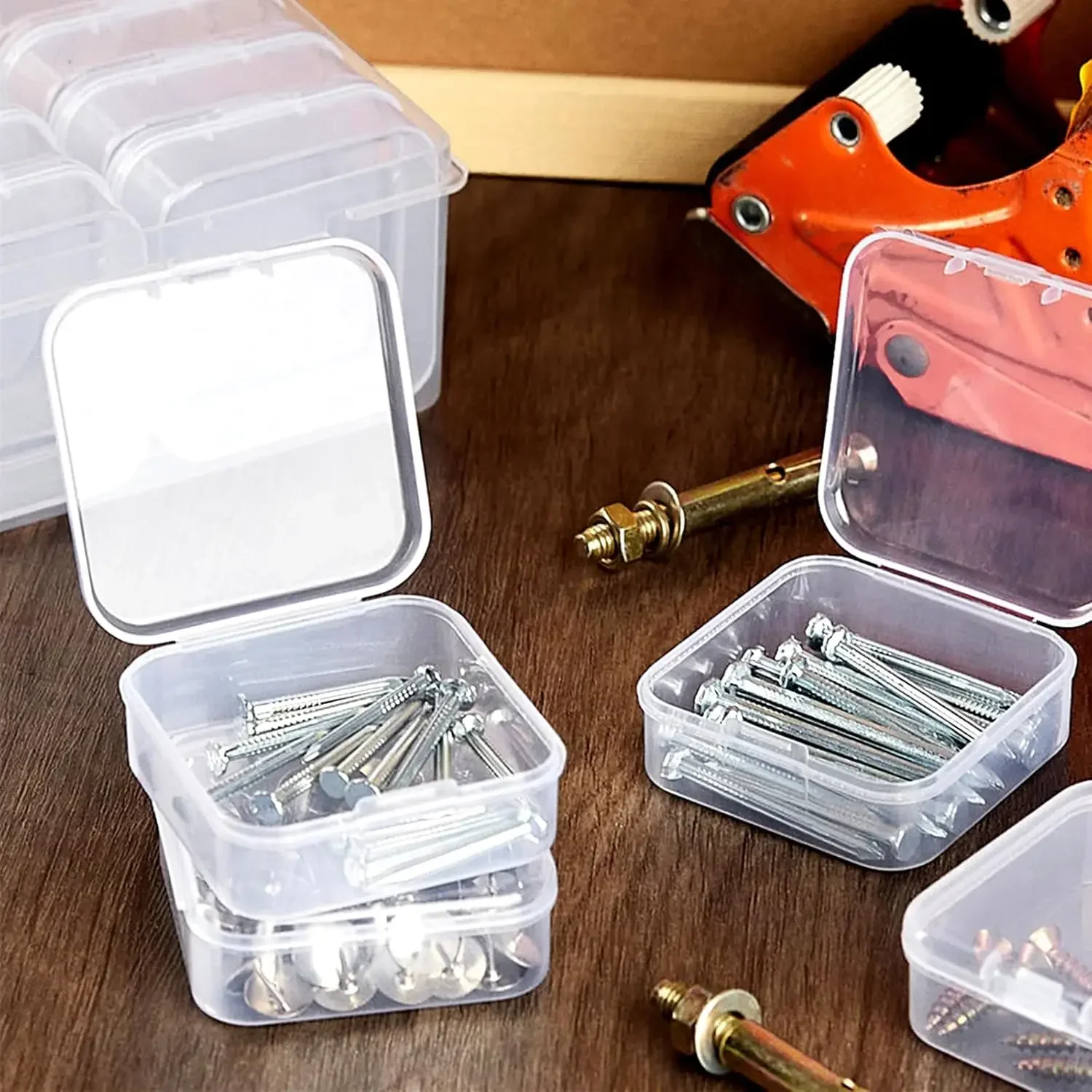 Bead Organizers Container Plastic Storage Case Mini Bead Holder Boxes with Lid Sticker for Beading Craft Jewelry Making Supplies