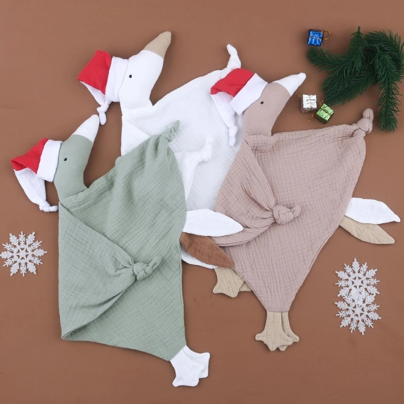 Cotton Muslin Baby Towel Stuffed Rabbit Newborn Cuddling Appease Towel Sleeping Security Blanket Face Kids Christmas Gift