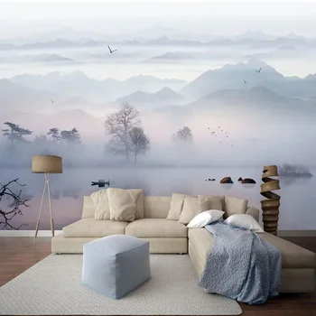 Custom Wallpaper 3D Chinese Style Ink Landscape Photo Wall Murals Living Room Bedroom Study Home Decor Papel De Parede 3 D Sala