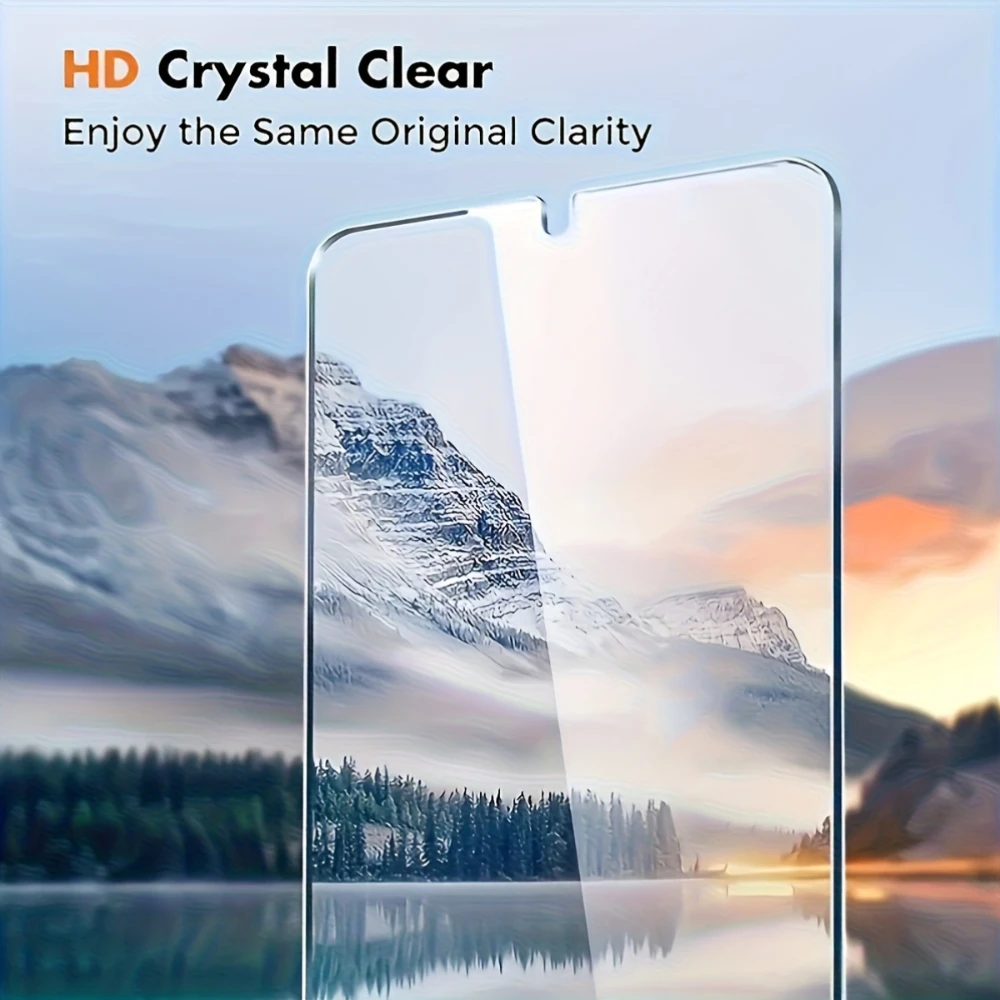 2-Pack Complete Coverage Tempered Glass Screen Protectors with Automatic Dust Removal Technology
