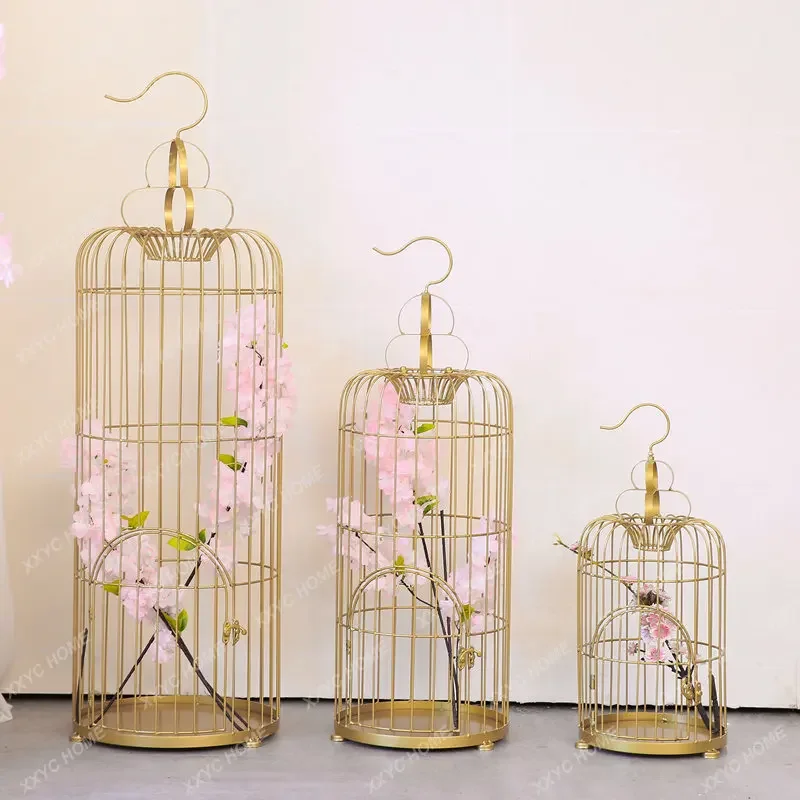 Decorative Birdcage Iron Birdcage Decoration Window Bird Cage Golden Bird Cage Floriculture Soft Outfit