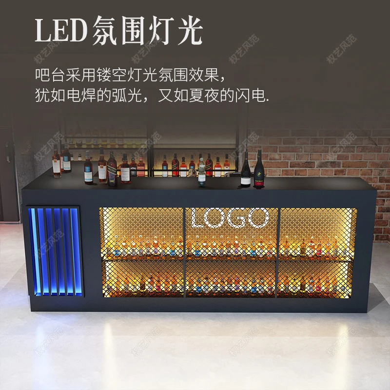 Industrial style checkout page restaurant milk tea shop barbecue counter bar corner beauty salon bar reception desk
