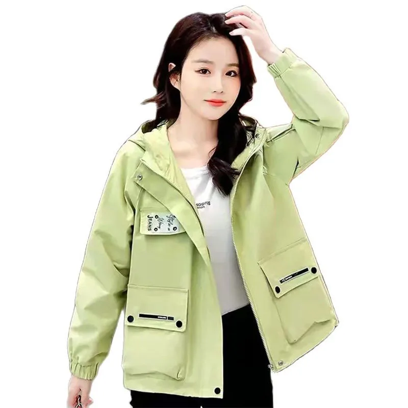 

Женская куртка, Новинка весна-осень 2022, корейский Свободный женский комбинезон, короткая ветровка, пальто, верхняя одежда с подкладкой