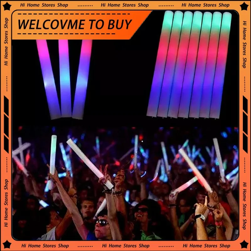 

8 шт., разноцветные светящиеся палочки RGB