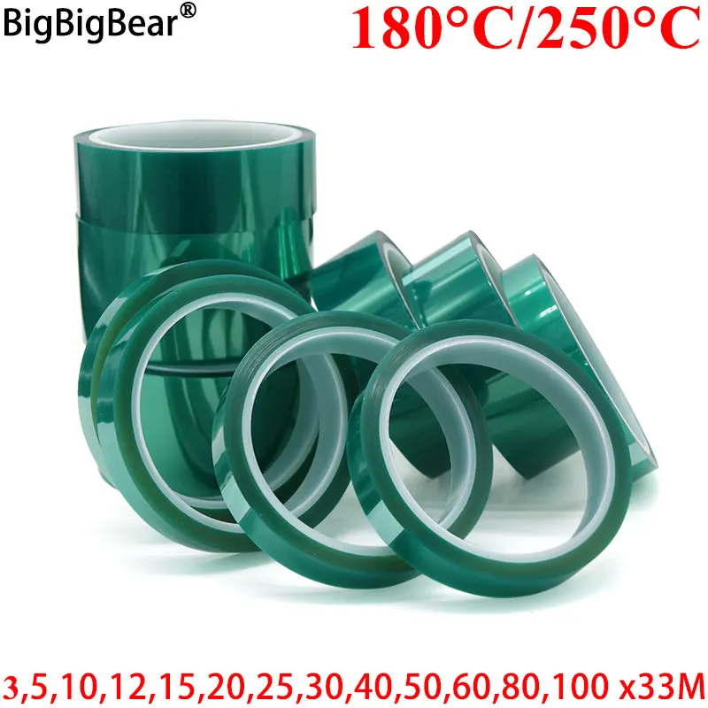 

1Pcs 3mm ~ 100mm Green PET Film Tape High Temperature Heat Resistant PCB Solder SMT Plating Shield Insulation Protection