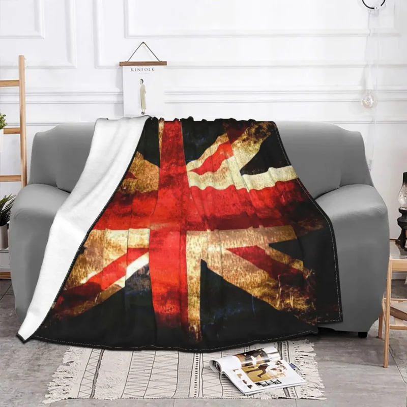

Union Grunge Flag Blankets Flannel Summer Travel Multi-function Soft Throw Blanket for Bed Bedroom Plush Thin Quilt