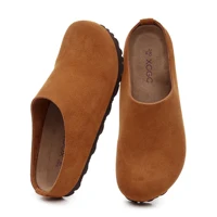 Anti Slip Leather Clogs Cork Footbed Sandals Comfort Mules with Arch Support Slip on Slippers Casual House Slippers - Image 5