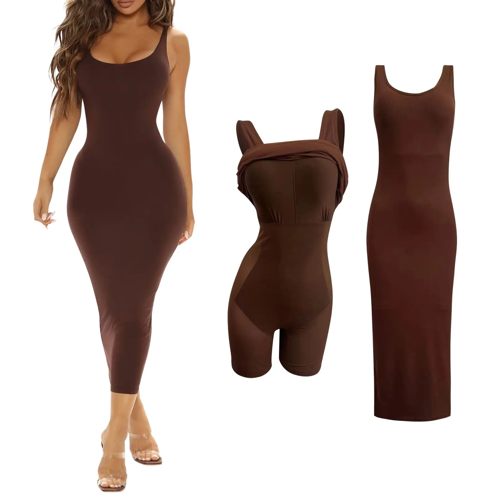 Body Shaper Dress for Women Mini Summer Dress Built in Shapewear Bra 8 in 1  Bodycon 2023 Casual Slip Dresses Tummy Control - AliExpress