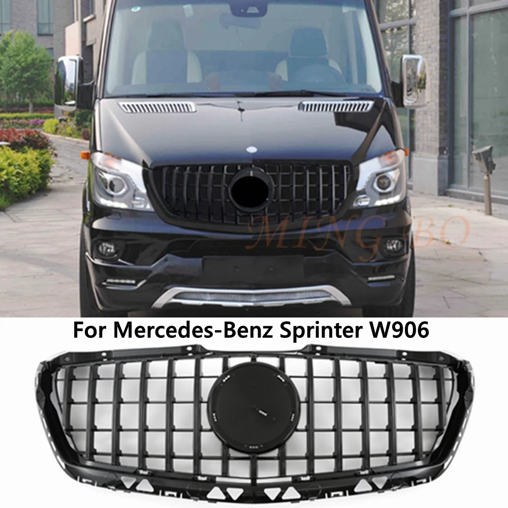 

Передняя решетка радиатора для Mercedes-Benz Sprinter W906 2006-2013 2014-2017 GT Style Racing Facelift верхний бампер решетка + без логотипа