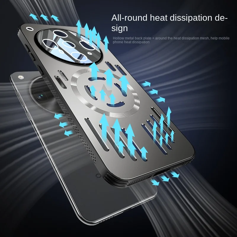 Premium Hard Metal Heat Dissipation Magnetic Wireless Charging Protective Back Cover Case