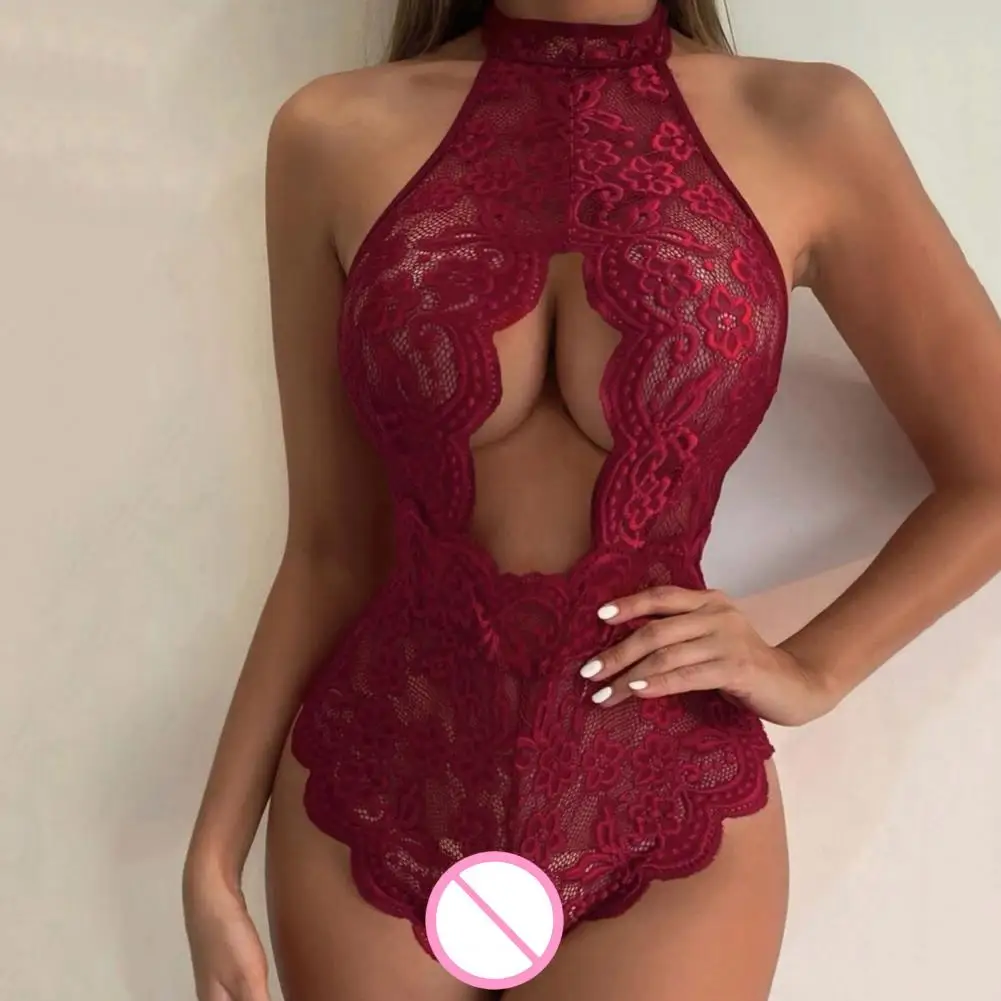 

Женский сексуальный комбинезон, кружевной Облегающий комбинезон с вырезами и открытыми плечами, обтягивающее прозрачное ажурное нижнее белье с открытой спиной