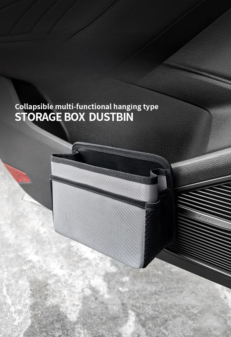 🚘Compact Car Organizer – Hanging Trash Bin with Storage Pockets🗑️