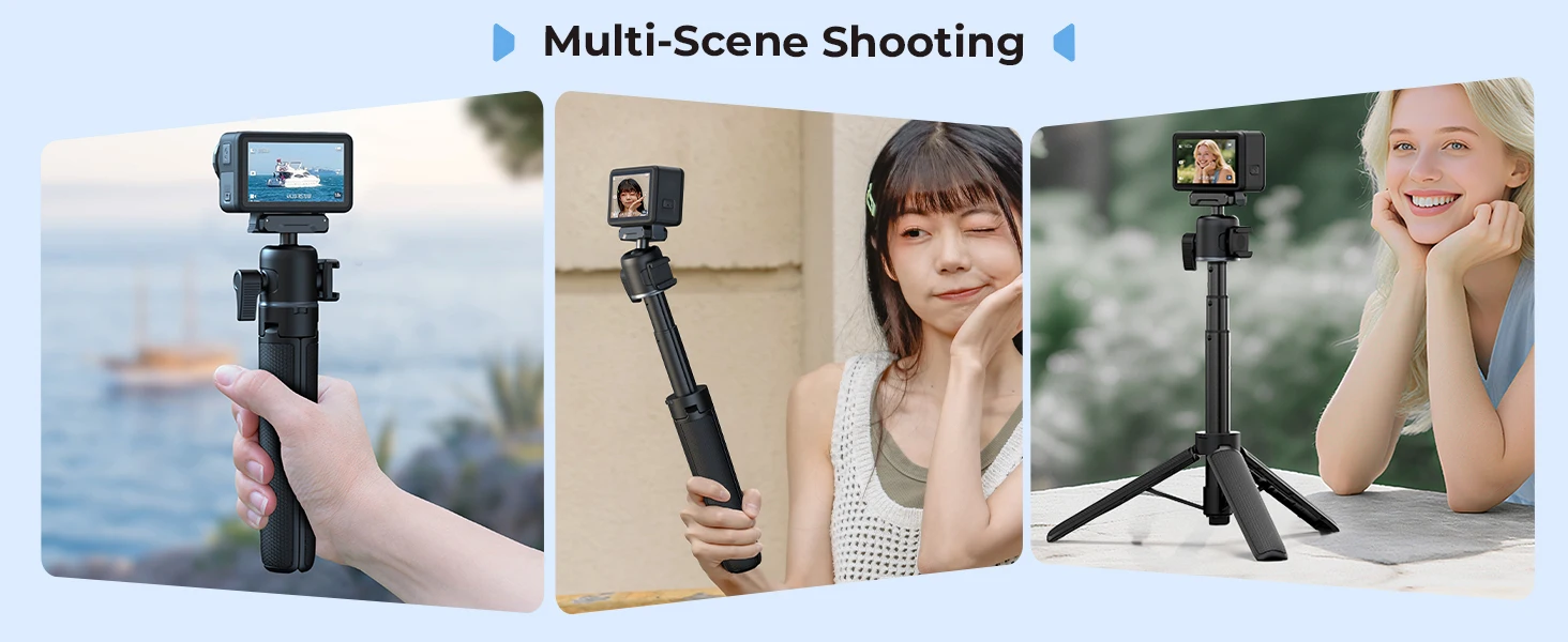 Mount Support for Action Cameras 2-in-1 Tripod & Selfie Stick for DJI Osmo Actio