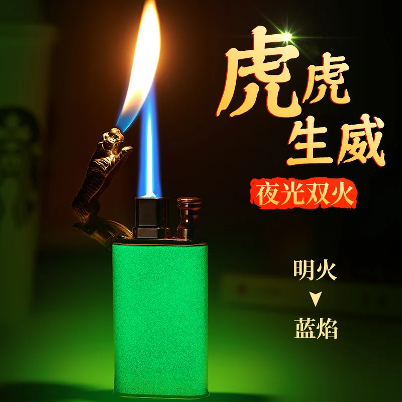 Description Picture 2 of itemCreative Dragon Double Fire Lighter Jet Flame Open Fire Conversion Windproof Gas Lighter Smoking Personalized Gift For Boyfriend