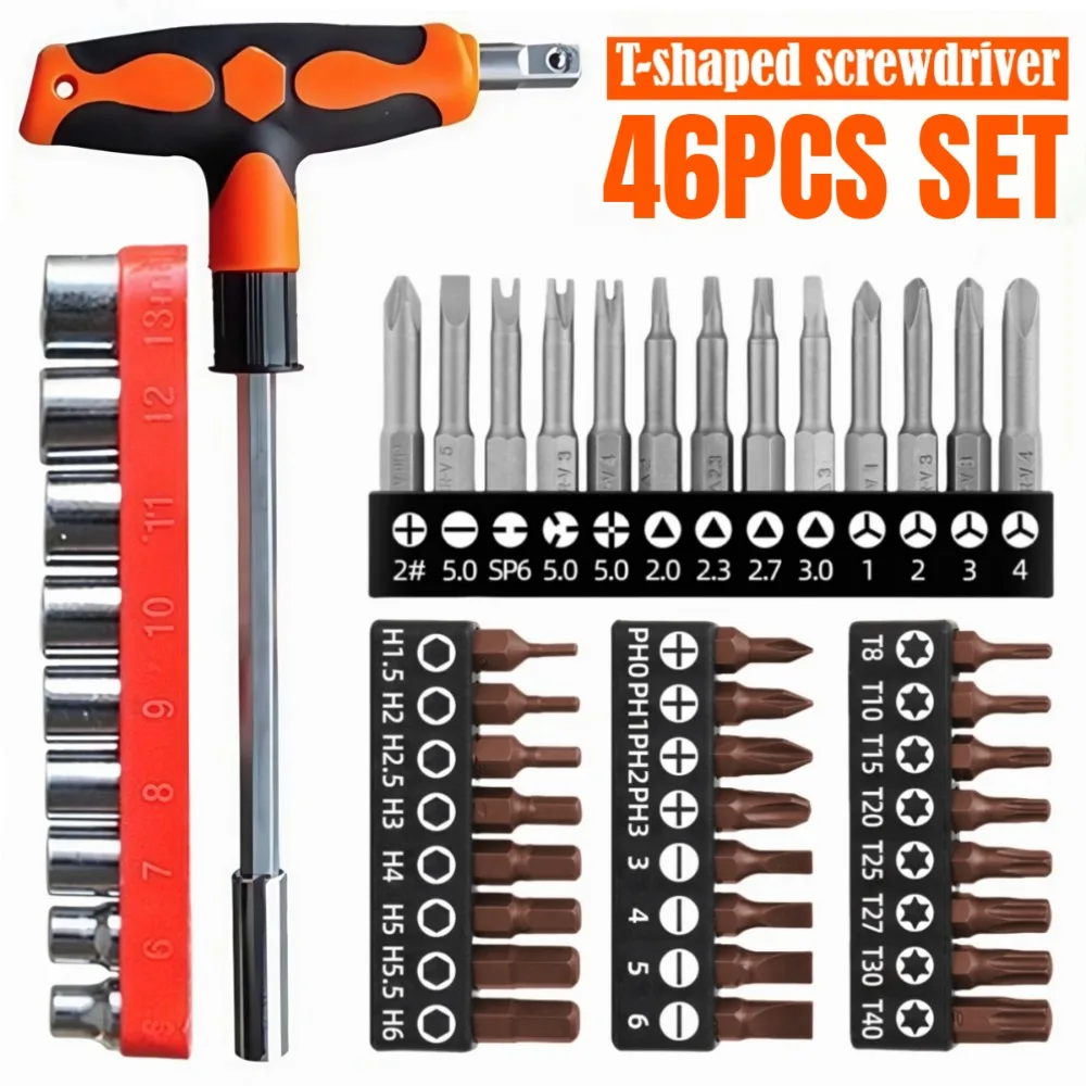 T-Handle Multi-Head Screwdriver & Socket Set
