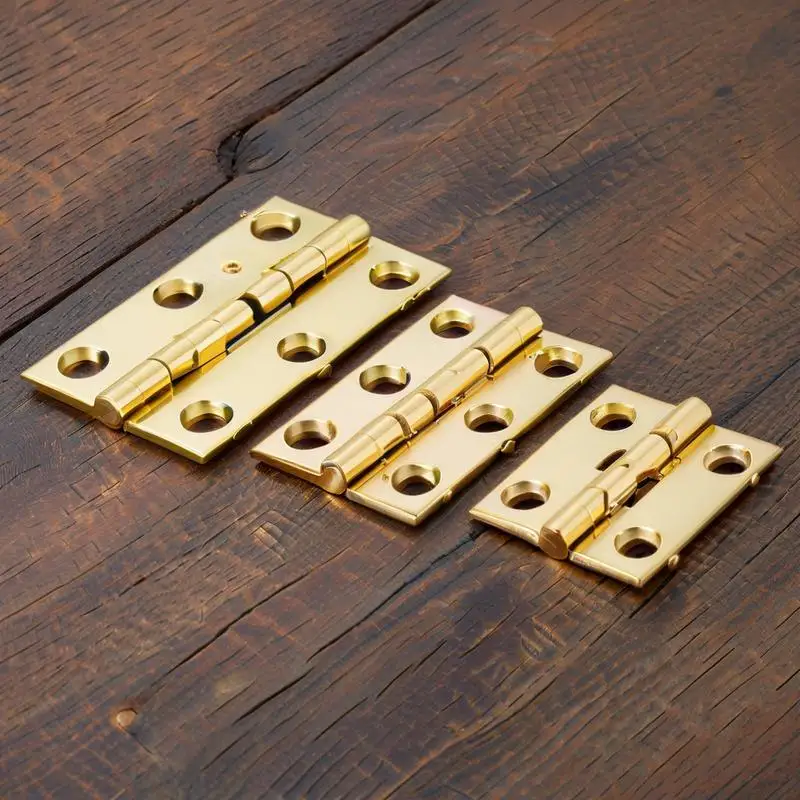 บานพับทองเหลืองแท้ 2 ชิ้น แบบเงียบ สำหรับเฟอร์นิเจอร์ กล่องไม้ ลิ้นชัก อุปกรณ์ฮาร์ดแวร์ภายในบ้าน 1