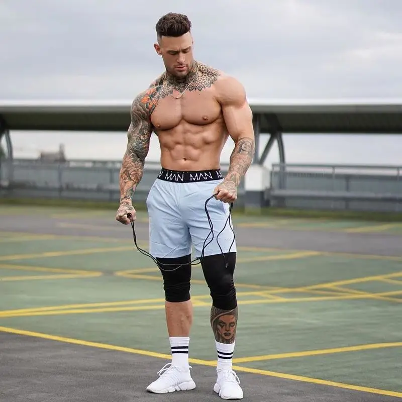 

New Men Fitness Bodybuilding Shorts Man Summer Gym Workout Male Breathable Quick Dry Sportswear Jogger Beach Short Pants