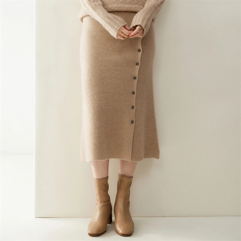 Cashmere skirt side view