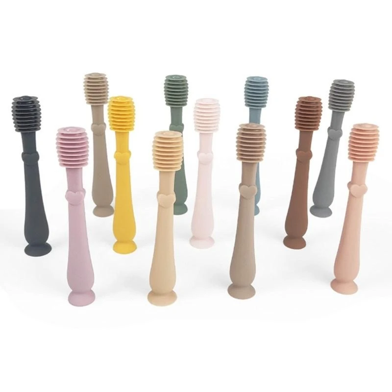 Baby Manual Toothbrush Silicone Children Teeth Clean Massage Soft Cleaning Brush Dental Care for 0-2 Year Kid