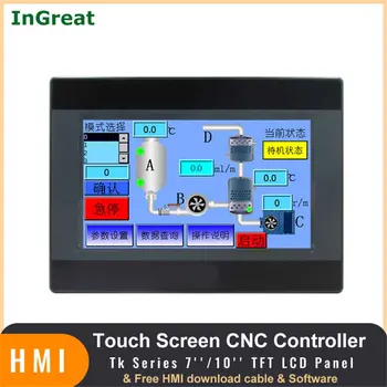 HMI 터치 스크린 휴먼 머신 인터페이스, TFT LCD 1024x600 RS232 RS485 CNC 컨트롤러, 64MB RAM 모드버스, 4.3 인치, 5 인치, 7 인치, 10 인치