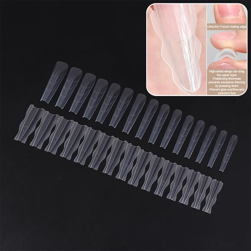 60Pcs 샌드위치 네일 폼 빠른 네일 연장용 네일 몰드 초보자 전문가 여성용 플라스틱 네일 폼 도구