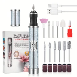 Portable Electric Nail Drill Set - Professional 4 - Speed Manicure & Pedicure Kit for Salon - Quality Nail Care (Blue Plus)