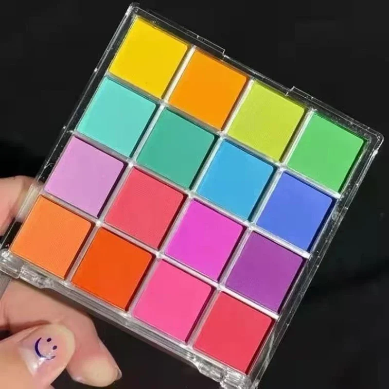 네일아트 DIY 그라데이션 스머지 16색 고체 러빙 파우더 팔레트 팻팻 파우더 네일아트 매니큐어 그라데이션 피그먼트