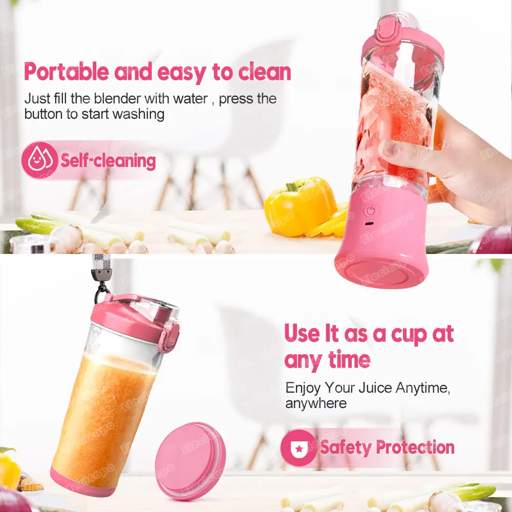 Portable Personal Size Blender Bottle for Shakes and Smoothies with 6  Blades Fresh Juice Blender 20 Oz for Kitchen Home Travel - AliExpress