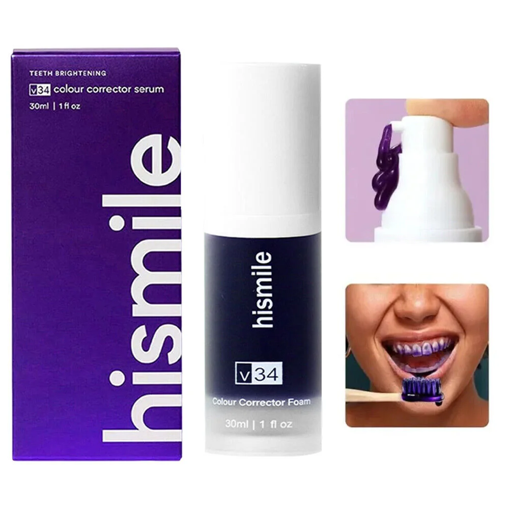 Tooth Cleansing Purple Corrector Toothpaste Effective Whitening Teeth Mousse Oral Cleaning Teeth whitening device
