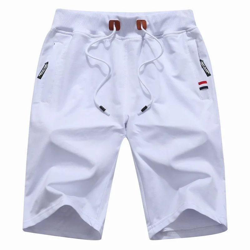 Summer Men's Knitted Sports Running Shorts Thin Pure Cotton Beach Capris Oversized Loose Casual Breeches Fashion Middle Pants