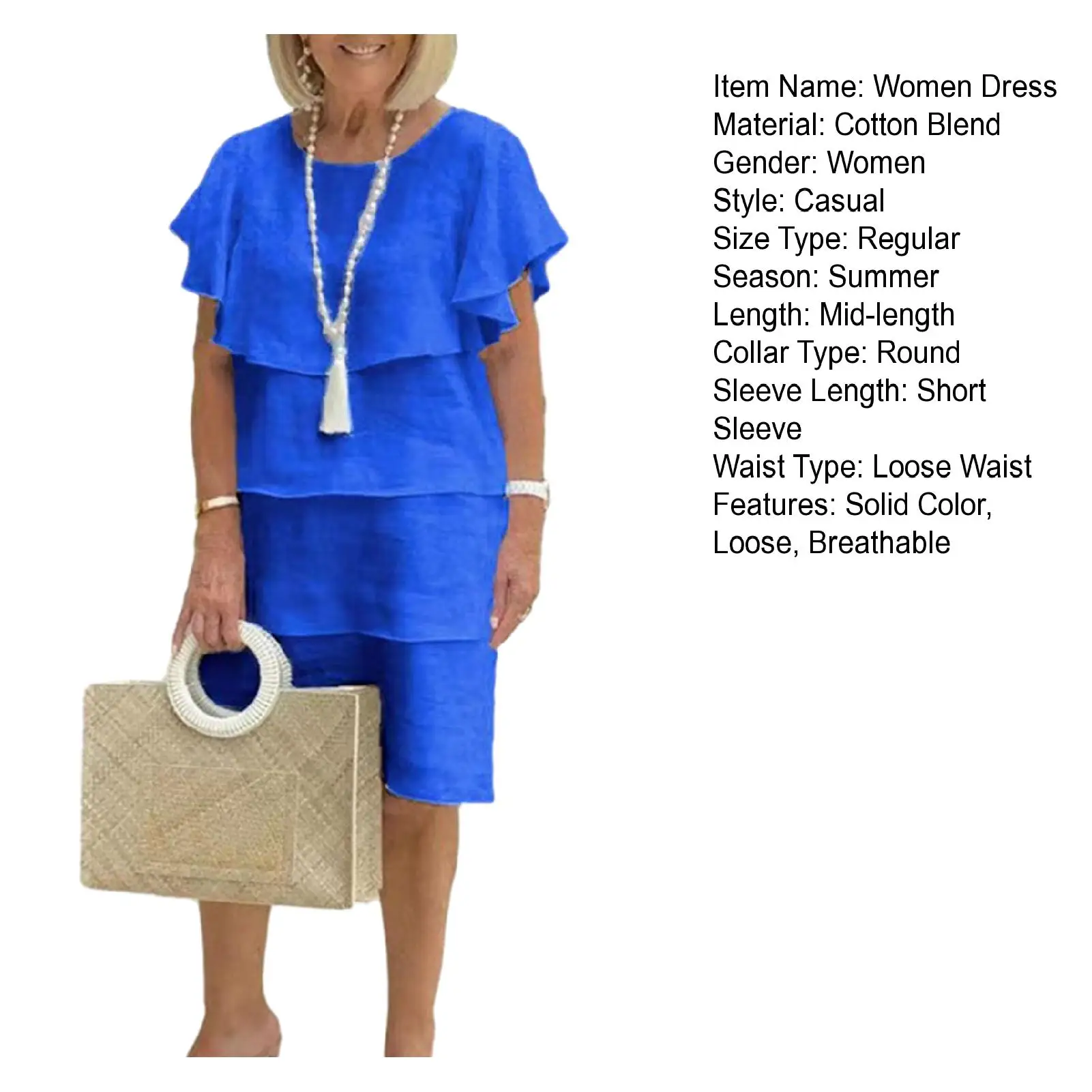 S234904d0844b41959f4649ba0364307dK Fashion Elegant Casual Dress Woman Short Sleeve Loose Dress Woman Temperament Holiday Printed Dresses Mallzona