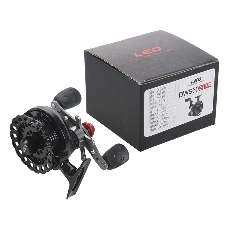 LEO DWS60 4 + 1BB 2.6:1 65MM Fly Fishing Reel Wheel With High Foot Fishing Reels Fishing Reel Wheels