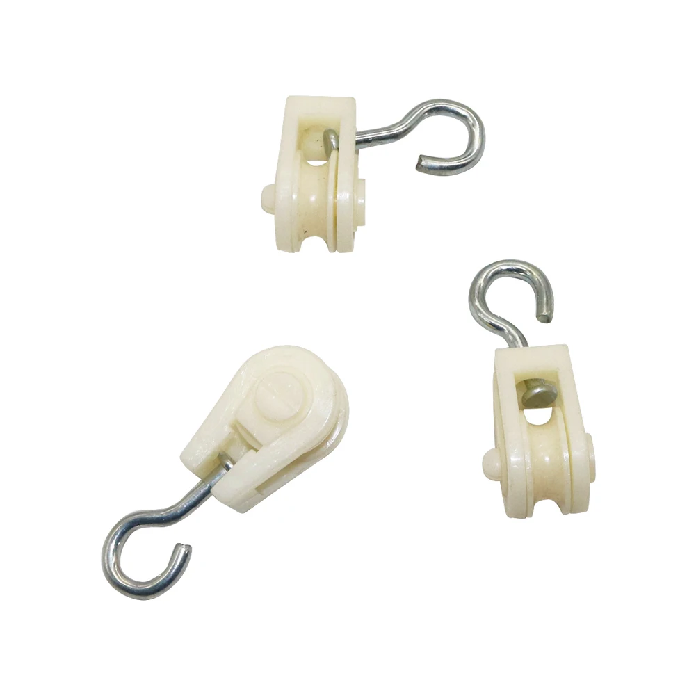 20Pcs/Set Nylon Wire Rope Crane Pulley Block Lifting Crane Hook Single Pulley Block Small Hanging Wire Towing Wheel Poleas