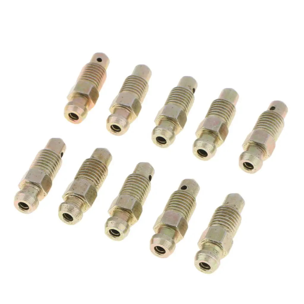 M8x1mm Motorcycle Car Brake Bleeder Nipple Caliper Bleed Screws 10 Pieces