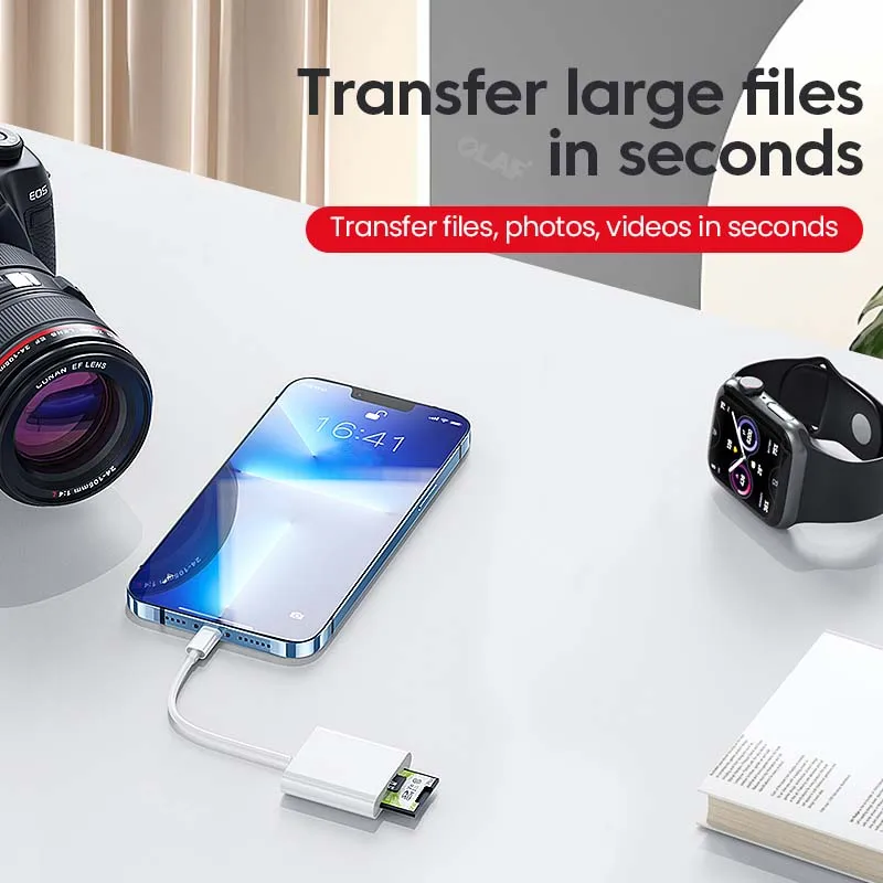 OTG 유형 C 카드 판독기 번개 USB OTG 변환기 어댑터 iPhone iPad 4 In 1 USB 플래시 드라이브 카메라 SD TF 카드 판독기