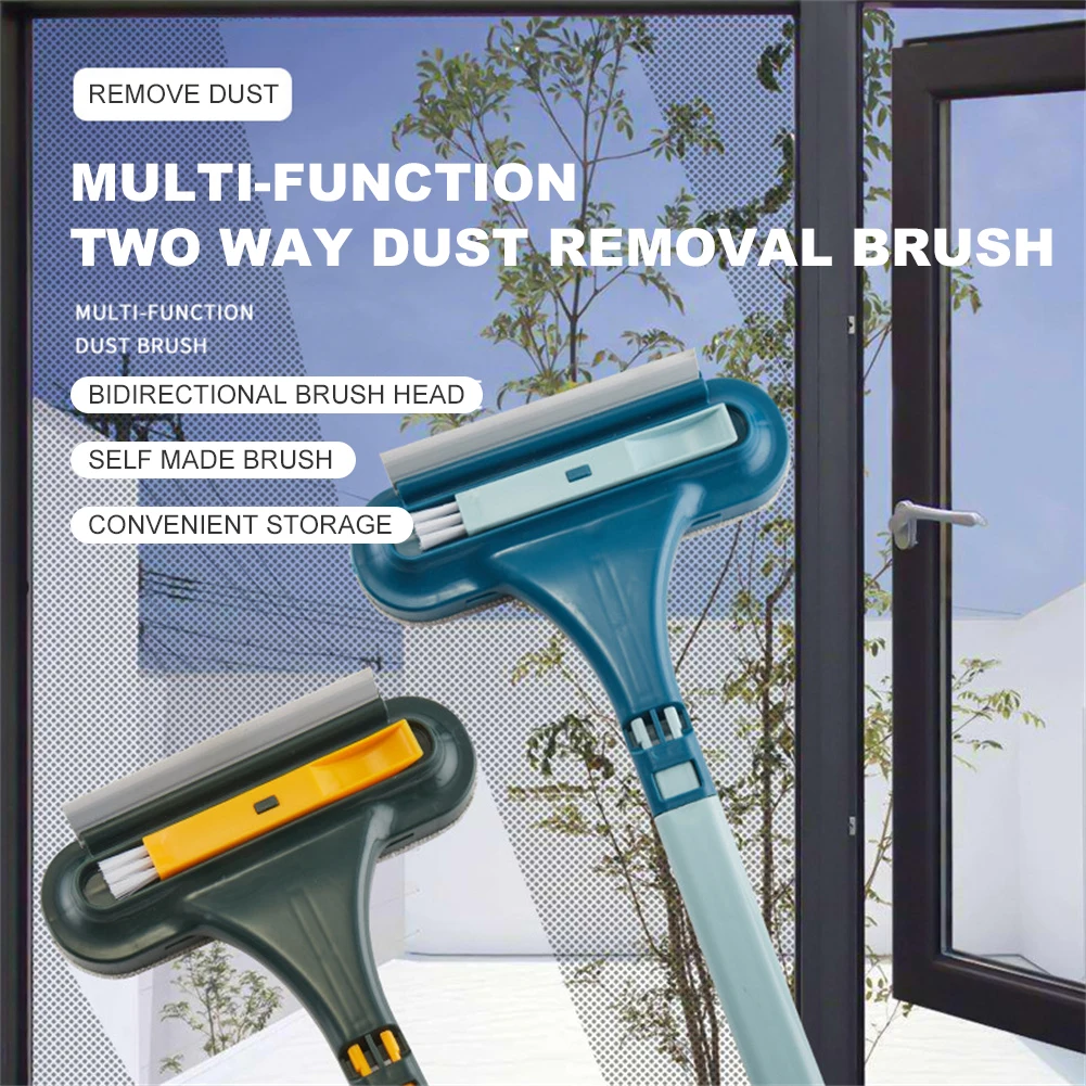 Window Mesh Screen Cleaning Brush 2 In 1Curtain Net Wipe Cleaner Carpet Brush Dust Removal Home Long Handle Cleaning Tools screen cleaning set