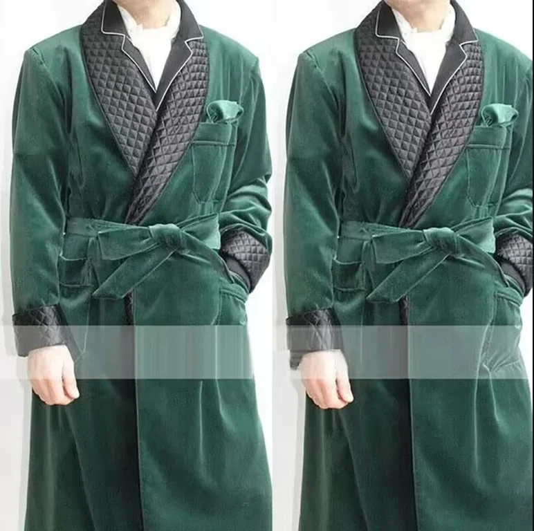 Velvet Long Men Suit Smoking Jacket Costume Groom Tuxedos Shawl Lapel Wedding Terno Slim Fit Blazer Jacket 1 Pc 2024 New Arrival