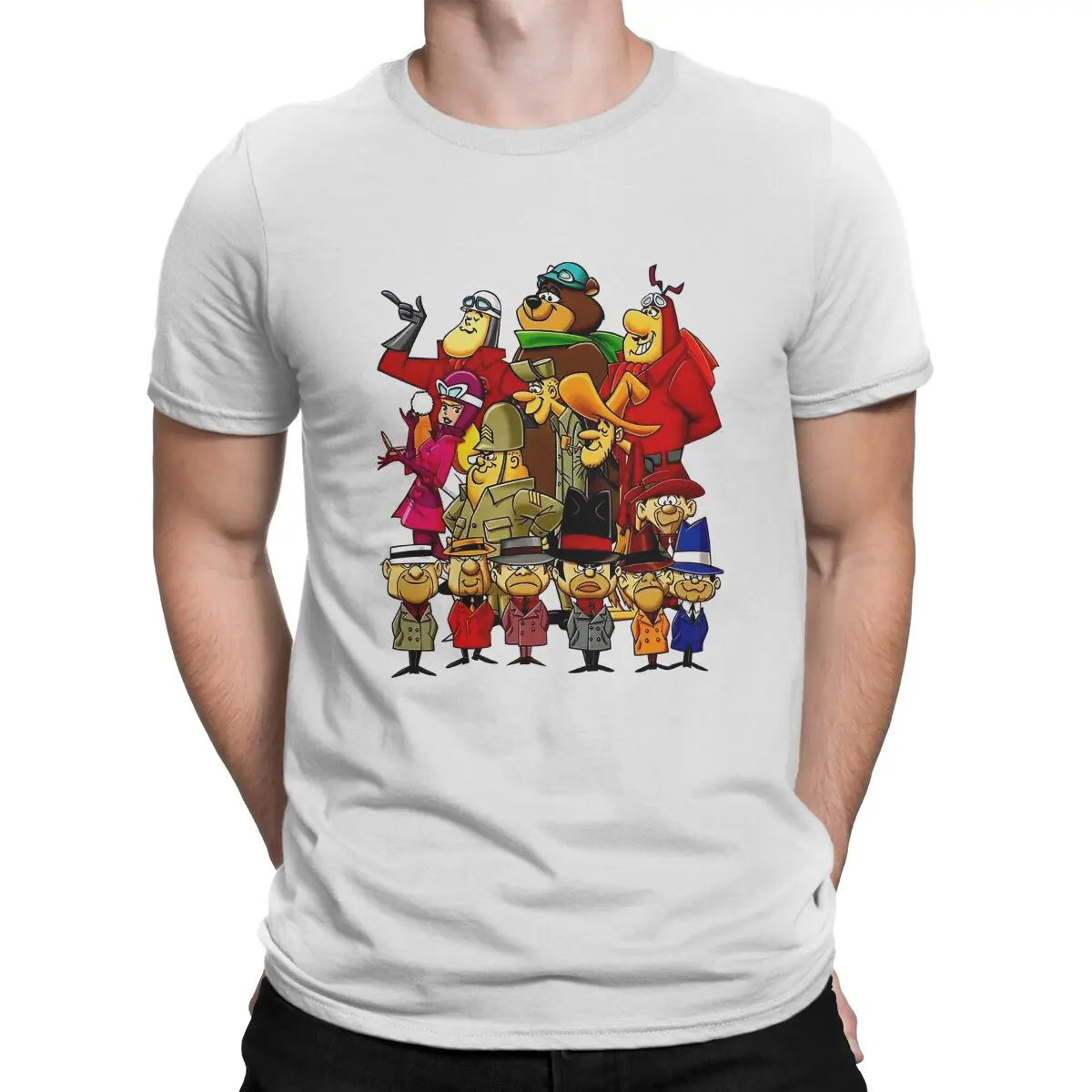 Wacky Races Anni '60 Cartoon Cartoon Team Tshirt Graphic Men Poliestere Top Vintage Homme Summer Streetwear Harajuku T Shirt