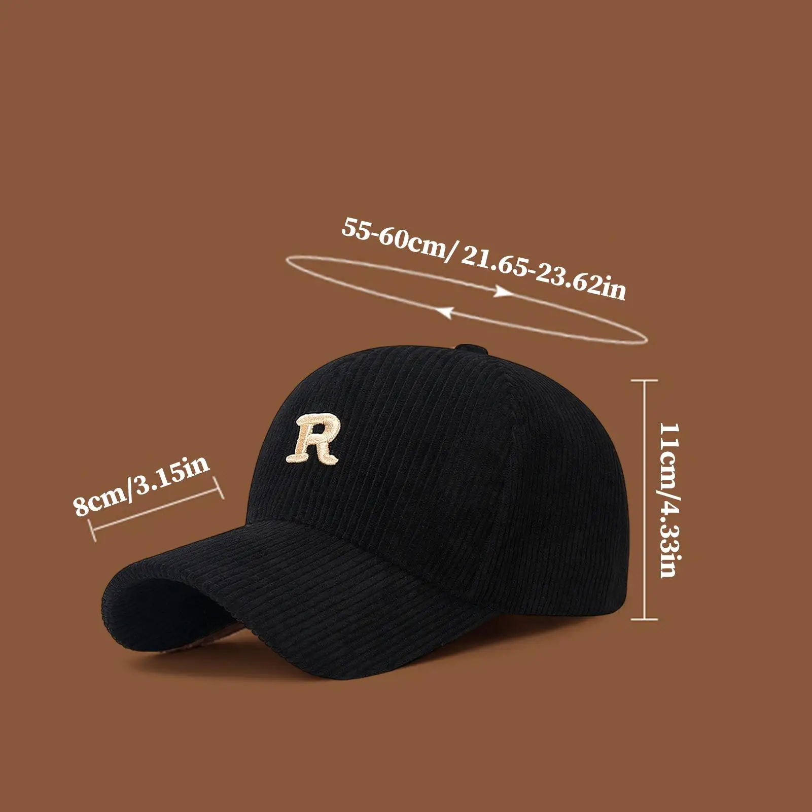 Baseball Hats 3D Embossed Letter R Adjustable Headgear Structured Baseball Hat For Family Friends Casual Sports Outdoor Travel