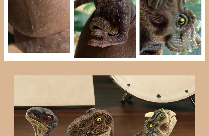 3PCS Hatching Dinosaur Eggs – T‑Rex, Triceratops & Raptor PVC Model Set