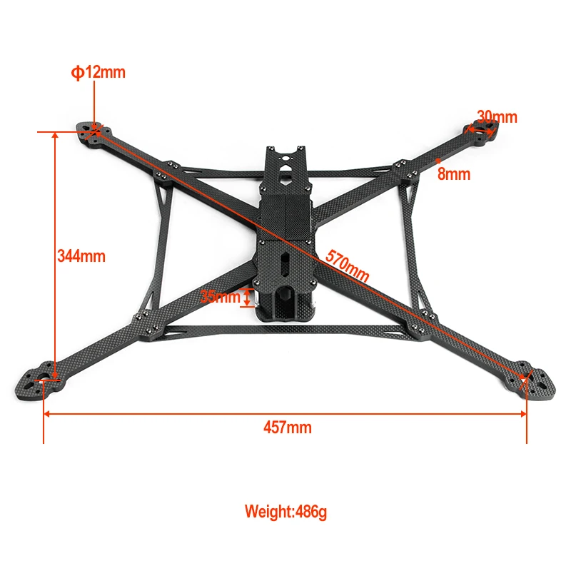 MARK4 V2 13인치 카본 파이버 FPV 레이싱 드론 프레임, 장거리 프리스타일 파일럿을 위한 고내구성 섀시