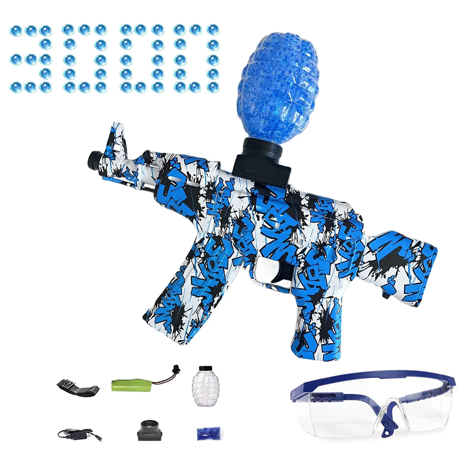 AK47 Electric Splatter Gel Ball Blaster With 3000 Water Beads For Outdoor Activities Shooting Team Game Toy Gifts Teens |