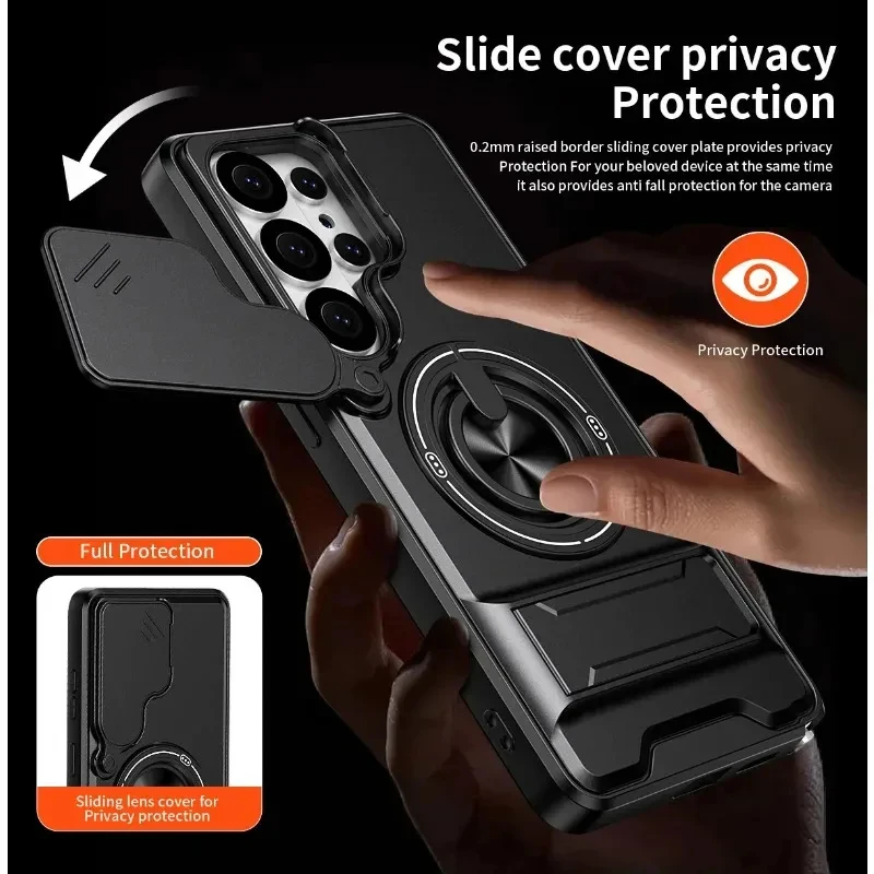 Magnetic Phone Case With Stand And Ring For Samsung Galaxy S_voghion.com