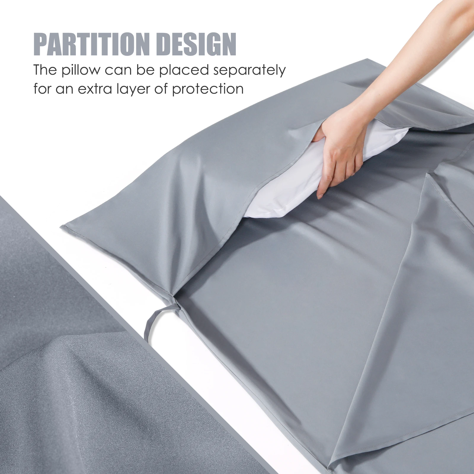 Lightweight Sleeping Bag Liner Portable and Comfortable Grey Liner for Your Sleeping Bag Perfect for Camping and Travel Supplies sleeping bag