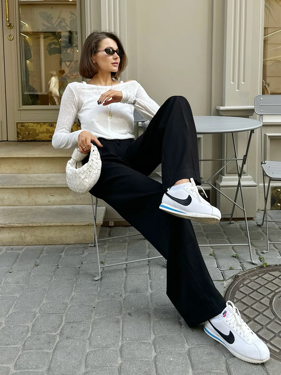 Bornladies Thin Long Sleeves Vest Women's Fashionable Round Neck Loose Transparent  T-Shirt Female Summer Solid Color Basic Top