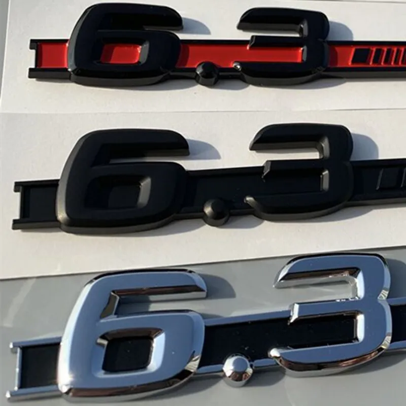 Chrome Matte Black Letters Fender Emblem Badge Car Sticker for Mercedes Benz C63 6.3 AMG W207 W211 W212 W203 W204 W205 C63 E63