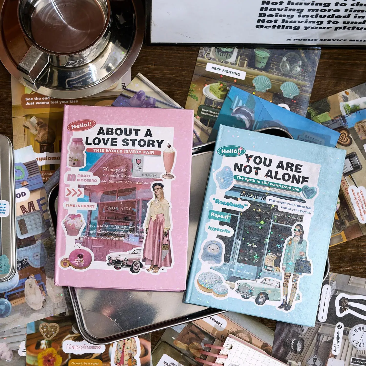 스티커 시트 45개 세트 ? 불렛 저널, 휴대폰 케이스 및 DIY 콜라주 장식 스티커용 다용도 재료