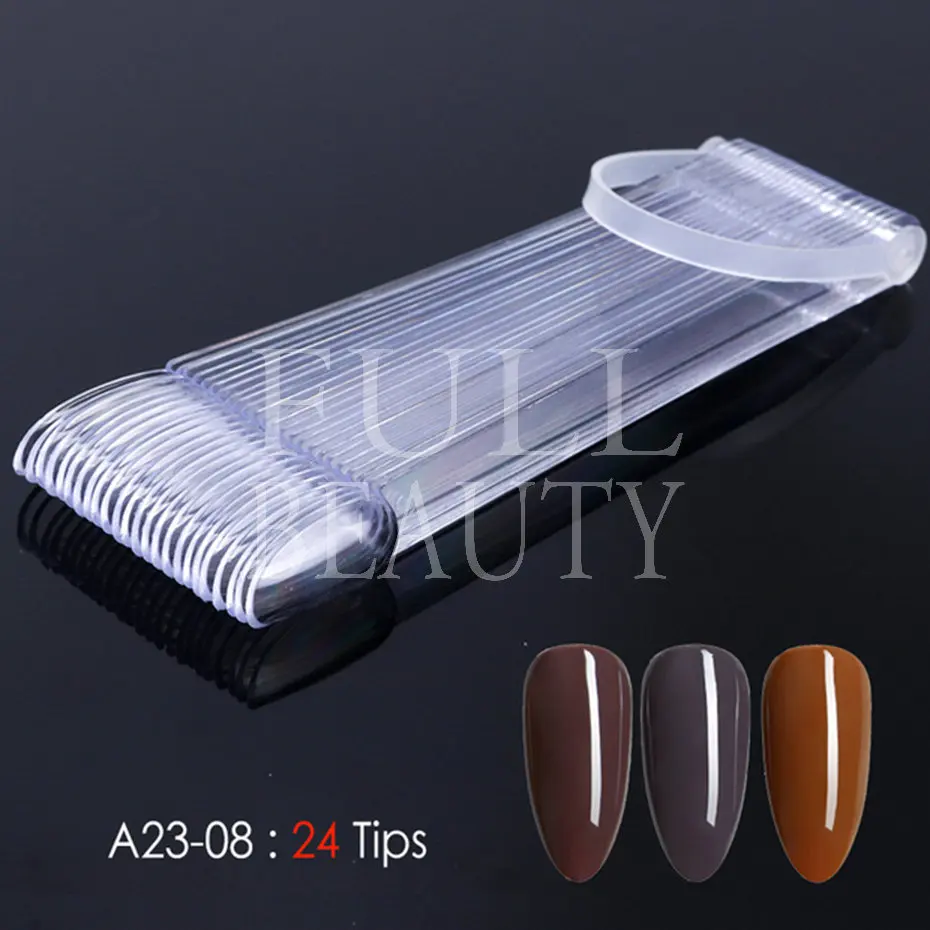 Fake Nails 160pcs Oval Shape Nature Clear Black Nail Art Polish False Tips for Manicure