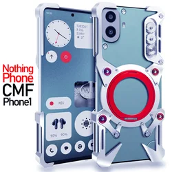 Shockproof Luxury Metal Armor Case with Hollow Design for Nothing Phone 2A (Silvery)