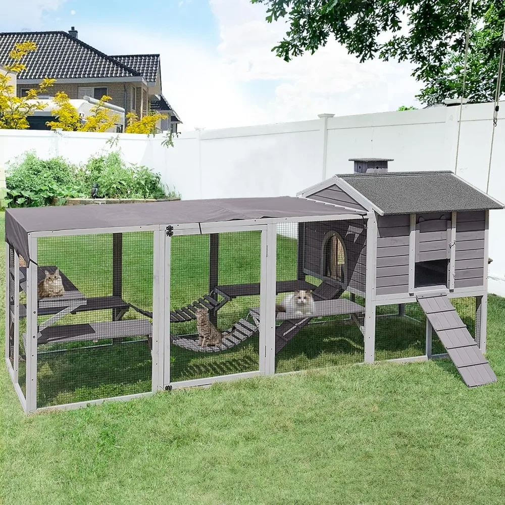 Outdoor cat cage waterproof windproof warm multiple cats roost